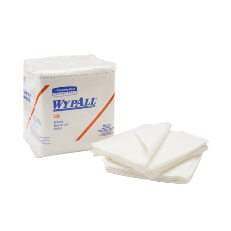 Task Wipe WypAll® L30 Light Duty White NonSterile Double Re-Creped 12 X 12-1/2 Inch Disposable