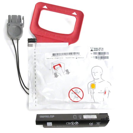 Replacement Kit LIFEPAK CR® Plus Includes 1 set of electrode pads, 1 CHARGE-PAK charging unit and discharger CHARGE-PAK™ charging unit and QUIK-PAK pacing/defibrillation/ECG electrode pads