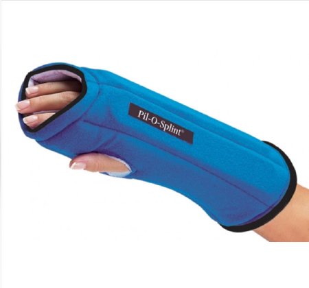 Resting Wrist / Hand Splint ProCare® IMAK® RSI Adjustable Pil-O-Splint® Cotton / Flannel / Foam Left or Right Hand Blue One Size Fits Most