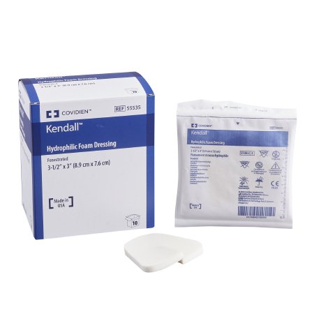 Foam Dressing Kendall™ 3-1/2 X 3 Inch Without Border Without Film Backing Nonadhesive Fenestrated Rectangle Sterile