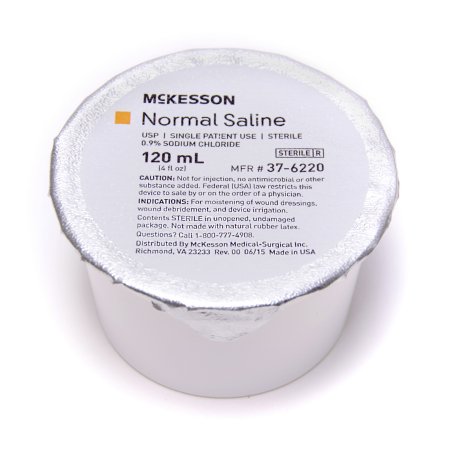 Irrigation Solution McKesson 0.9% Sodium Chloride Not for Injection Foil-Lidded Cup 120 mL