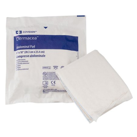 Abdominal Pad Dermacea™ 8 X 10 Inch 432 per Case NonSterile Rectangle