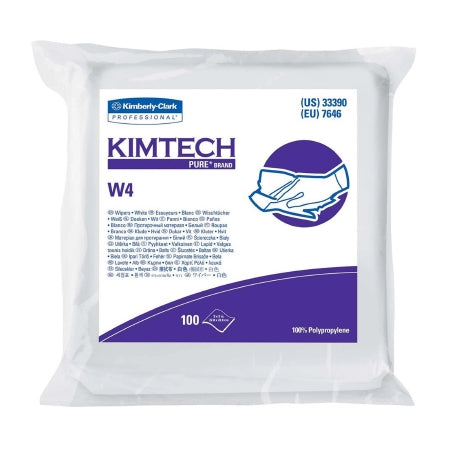 Cleanroom Wipe KIMTECH PURE W4 ISO Class 4 White NonSterile Polypropylene 9 X 9 Inch Disposable