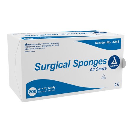 Gauze Sponge Dynarex® 4 X 4 Inch 200 per Pack NonSterile 12-Ply Square