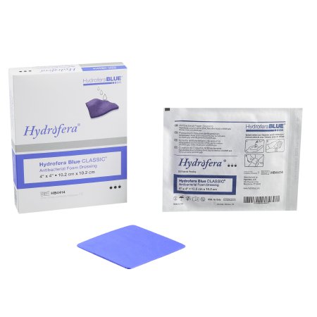 Antibacterial Foam Dressing Hydrofera BLUE® Classic 4 X 4 Inch Without Border Without Film Backing Nonadhesive Square Sterile