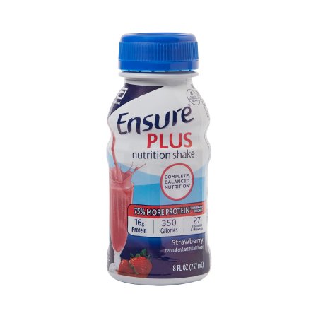 Oral Supplement Ensure® Plus Nutrition Shake Strawberry Flavor Liquid 8 oz. Bottle