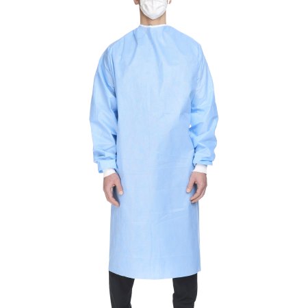 Non-Reinforced Surgical Gown with Towel Halyard Basics X-Large Blue Sterile Disposable