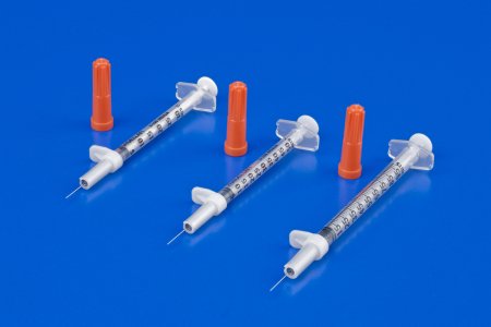 Safety Insulin Syringe with Needle Magellan™ 0.5 mL 1/2 Inch 29 Gauge Sliding Safety Needle Regular Wall