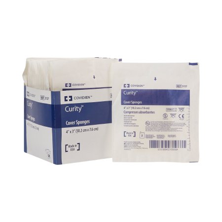 Nonwoven Sponge Curity™ 3 X 4 Inch 2 per Pack Sterile 4-Ply Rectangle