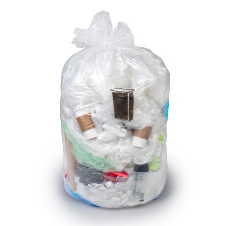 Trash Bag Colonial Bag 10 gal. Clear HDPE 8 Mic. 24 X 24 Inch X-Seal Bottom Flat Pack