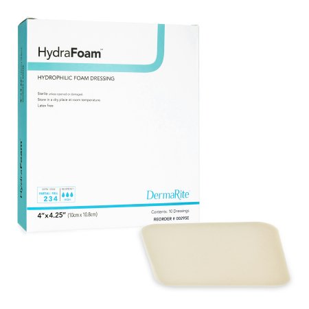 Foam Dressing HydraFoam™ 4 X 4-1/4 Inch Without Border Waterproof Backing Nonadhesive Rectangle Sterile