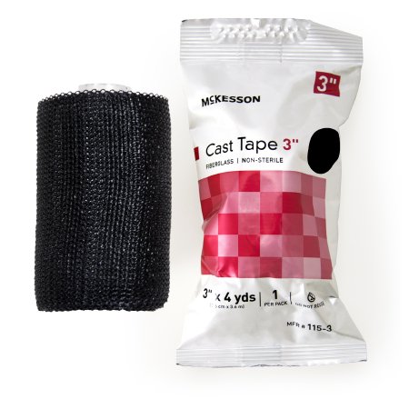 Cast Tape McKesson 3 Inch X 12 Foot Fiberglass Black