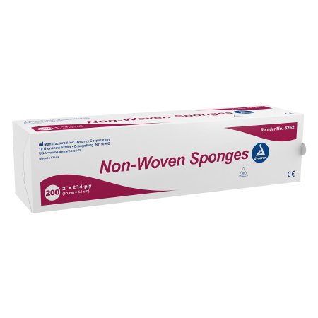 Nonwoven Sponge Dynarex® 2 X 2 Inch 200 per Pack NonSterile 4-Ply Square