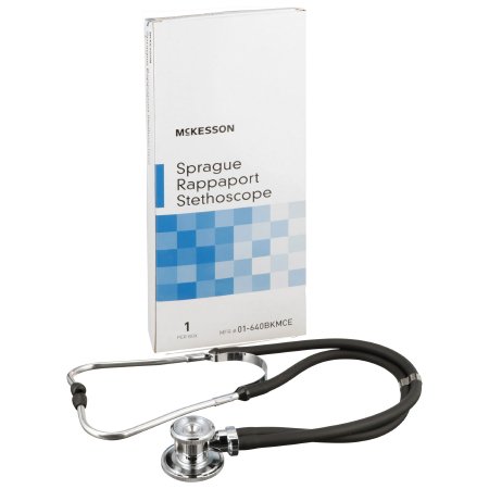 Sprague Stethoscope McKesson Black 2-Tube 16 Inch Tube Double Sided Chestpiece