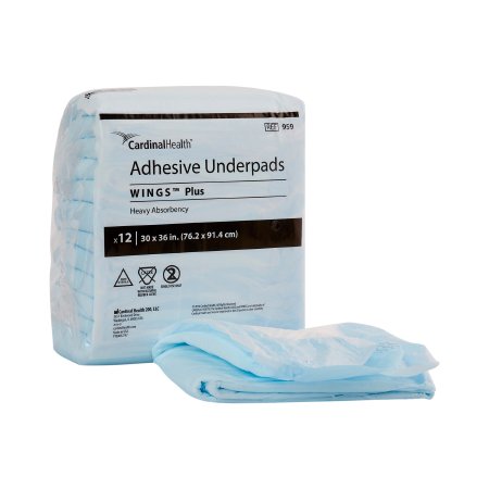 Disposable Underpad Wings™ Plus 30 X 36 Inch Fluff / Polymer Heavy Absorbency