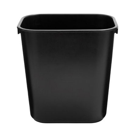 Trash Can Deskside 13-5/8 Quart Rectangular Black LLDPE Open Top