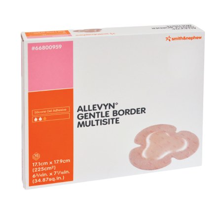 Foam Dressing Allevyn Gentle Border 6-3/4 X 7-5/8 Inch With Border Film Backing Silicone Gel Adhesive Multisite Sterile