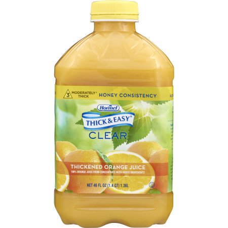 Thickened Beverage Thick & Easy® 46 oz. Bottle Orange Flavor Liquid IDDSI Level 3 Moderately Thick/Liquidized