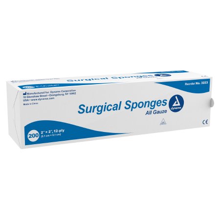 Gauze Sponge Dynarex® 2 X 2 Inch 200 per Pack NonSterile 12-Ply Square