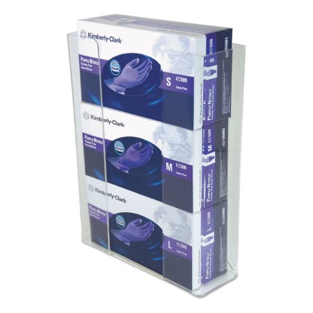 Glove Box Holder Horizontal Mounted 3-Box Capacity Clear 3-1/2 X 11 X 14-1/2 Inch Acrylic