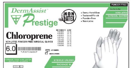 Surgical Glove DermAssist® Prestige® Size 7.5 Sterile Polyisoprene Standard Cuff Length Fully Textured Ivory Not Chemo Approved