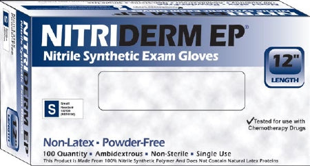 Exam Glove NitriDerm® EP Large NonSterile Nitrile Extended Cuff Length Fully Textured Blue Chemo Tested / Fentanyl Tested