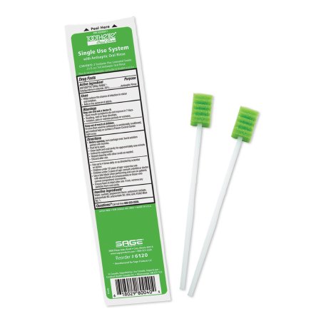 Oral Swabstick Toothette® Plus Foam Tip Cetylpyridinium Chloride 0.05%