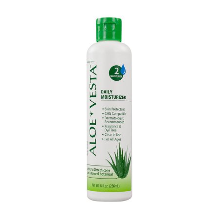 Hand and Body Moisturizer Aloe Vesta® 8 oz. Bottle Unscented Lotion CHG Compatible