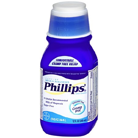 Laxative Phillips'® Milk of Magnesia Original Flavor Liquid 12 oz. 400 mg / 5 mL Strength Magnesium Hydroxide