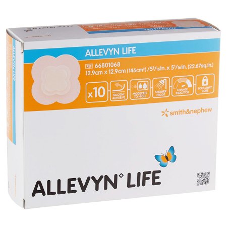 Foam Dressing Allevyn Life 5-3/4 X 5-3/4 Inch With Border Film Backing Silicone Gel Adhesive Quadrilobe Sterile