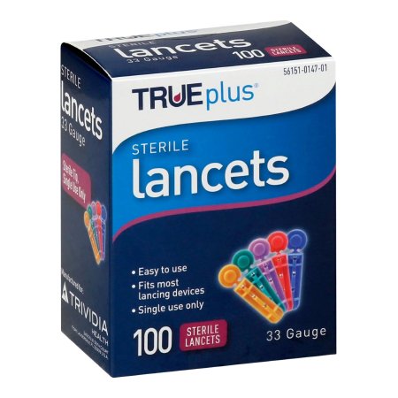 Lancet for Lancing Device TRUEplus™ 33 Gauge Non-Safety Twist Off Cap Finger