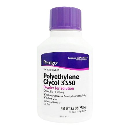 Polyethylene Glycol 3350 (PEG 3350) 17 Gram / Dose Powder for Solution Bottle 8.3 oz.