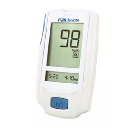 Blood Glucose Meter FORA® G 20 7 Second Results Stores up to 450 Results No Coding Required