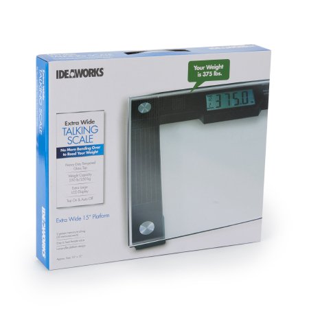 Floor Scale Ideaworks® Digital Audio Display 550 lbs. Capacity Black / Glass AC Power