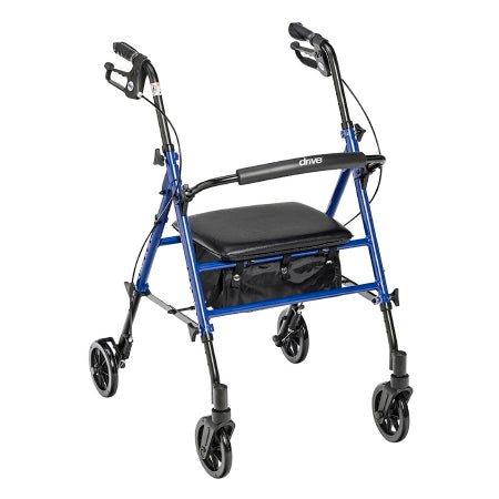 4 Wheel Rollator drive™ Blue Adjustable Height / Folding Aluminum Frame