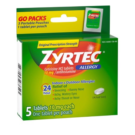 Allergy Relief Zyrtec® 10 mg Strength Tablet 5 per Box