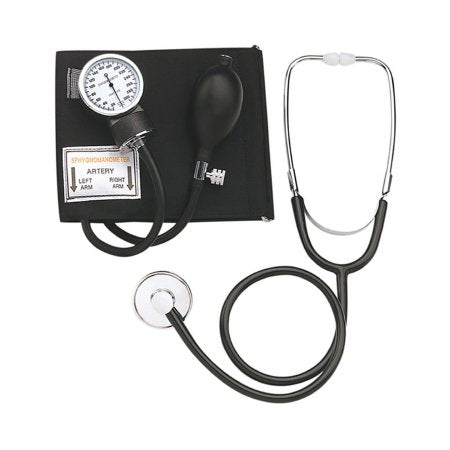 Reusable Aneroid / Stethoscope Set HealthSmart® 33 to 43 cm Large Adult Cuff Single Head General Exam Stethoscope Pocket Aneroid