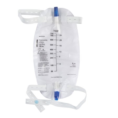 Urinary Leg Bag McKesson Anti-Reflux Valve Sterile 750 mL Vinyl