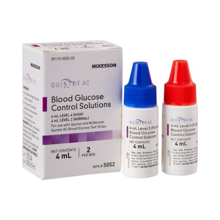 Blood Glucose Control Solution McKesson Quintet AC® 2 X 4 mL Level 1 & 2