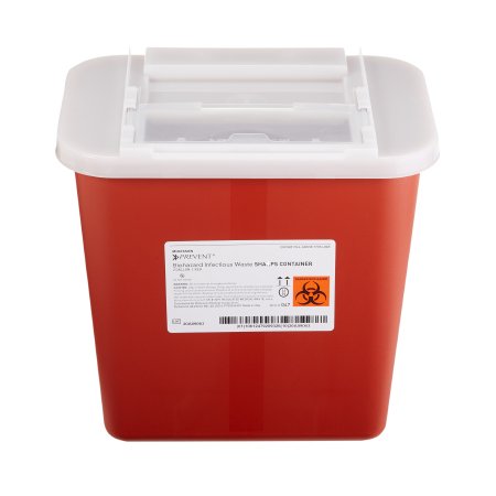 Sharps Container McKesson Prevent® Red Base 10-1/4 H X 7 W X 10-1/2 D Inch Horizontal Entry 2 Gallon