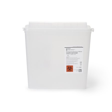 Sharps Container McKesson Prevent® Translucent Base 10-3/4 H X 10-1/2 W X 4-3/4 D Inch Horizontal Entry 1.25 Gallon