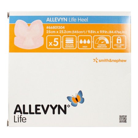 Foam Dressing Allevyn Life 9-4/5 X 9-9/10 Inch With Border Film Backing Silicone Gel Adhesive Heel Sterile