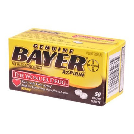 Pain Relief Bayer® 325 mg Strength Aspirin Tablet 50 per Bottle