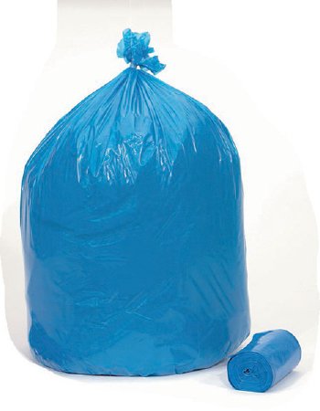 Recyclying Bag Colonial Bag 33 gal. Blue LLDPE 1.2 mil 33 X 40 Inch X-Seal Bottom Coreless Roll