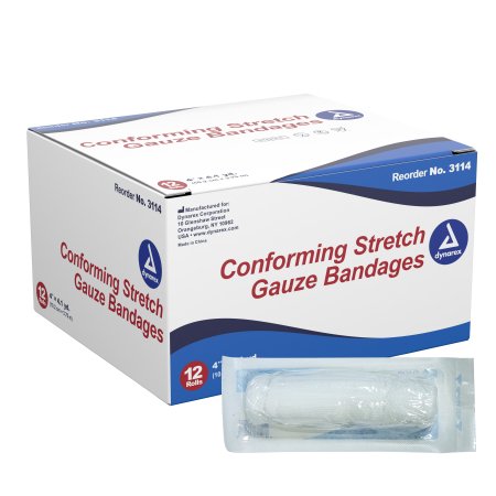 Conforming Bandage Dynarex® 4 Inch X 4-1/10 Yard 1 per Pouch Sterile 1-Ply Roll Shape