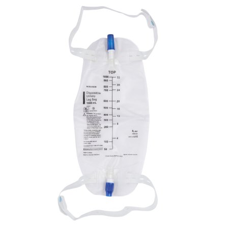 Urinary Leg Bag McKesson Anti-Reflux Valve Sterile 1000 mL Vinyl