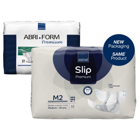 Unisex Adult Incontinence Brief Abri-Form™ Premium M2 Medium Disposable Heavy Absorbency