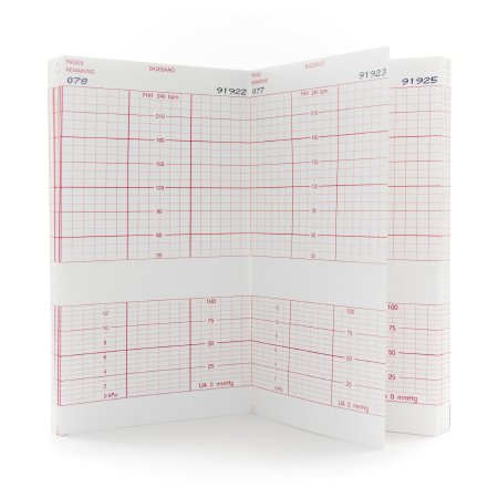 Fetal Diagnostic Monitor Recording Paper McKesson Thermal Paper 6 Inch X 47 Foot Z-Fold Red Grid