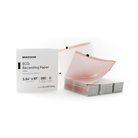 Diagnostic Recording Paper McKesson Thermal Paper 3.54 Inch X 87 Foot Z-Fold Red Grid