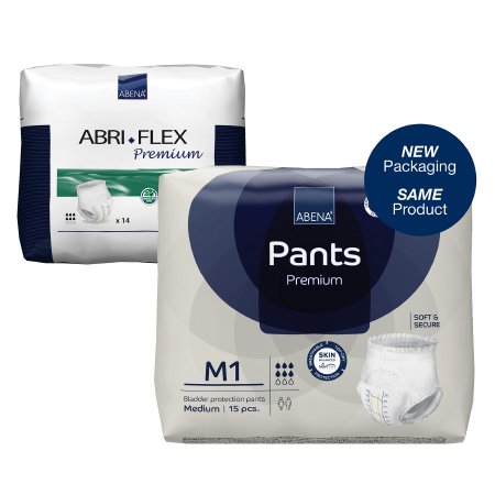 Unisex Adult Absorbent Underwear Abri-Flex™ Premium M1 Pull On with Tear Away Seams Medium Disposable Moderate Absorbency